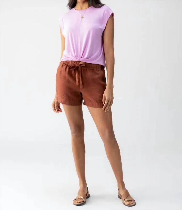 Always Linen Striped Short In Rust