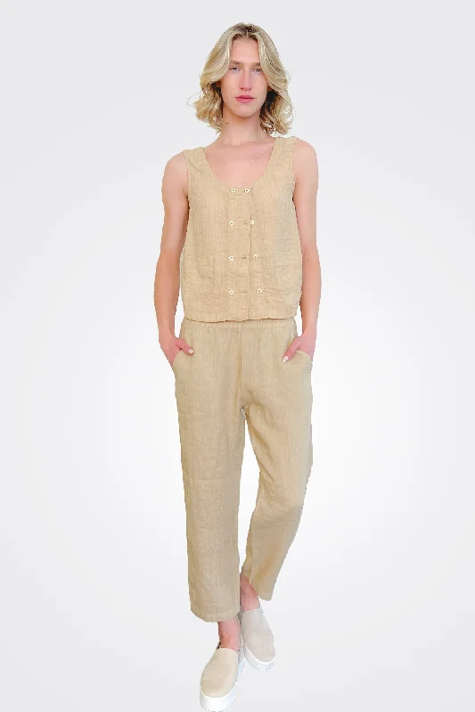 Cropped Ankle Trousers - Tan