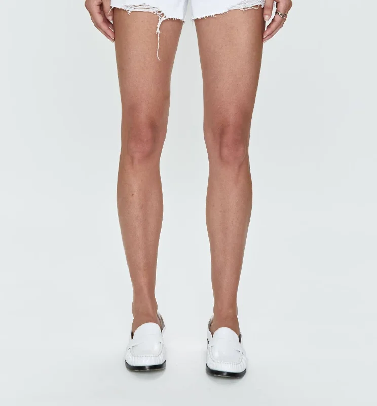 Gigi Low Rise Cut Off Short In White Vintage