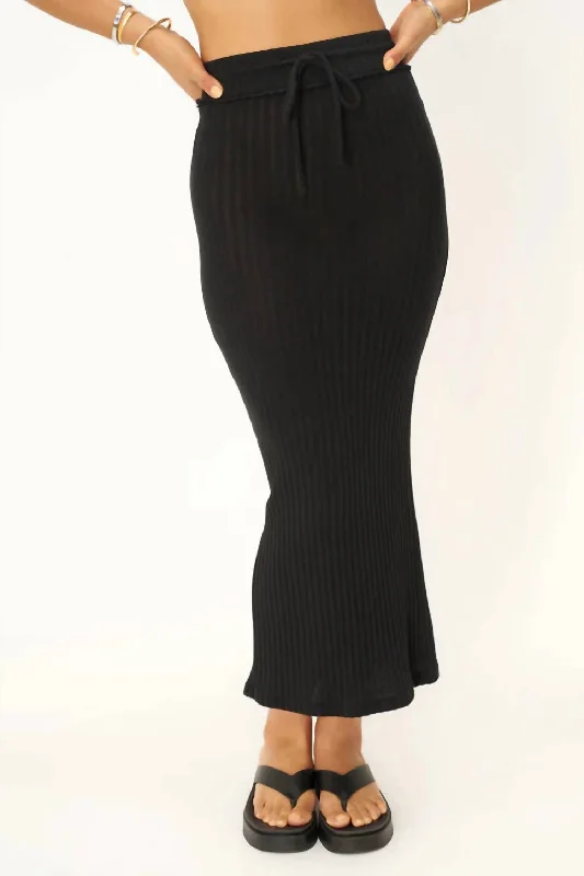 Love Like This Sweater Rib Maxi Skirt In Black