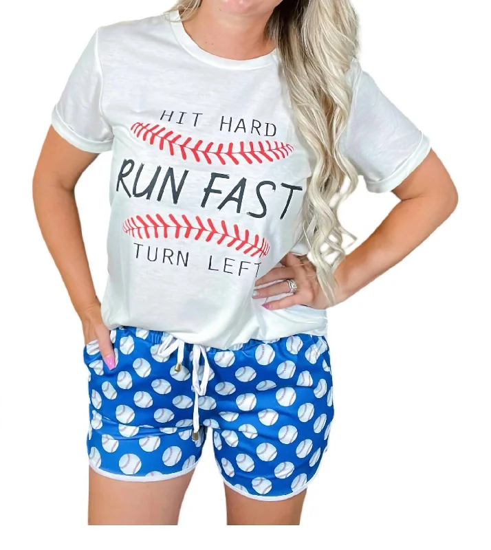 Play Ball Baseball Shorts In Blue