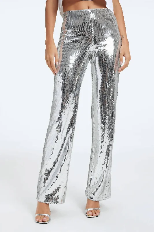 Women's Glitter Pant In Silver