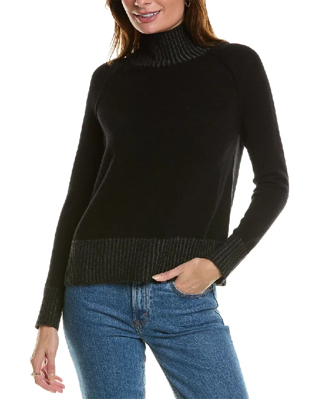 Forte Cashmere Plaited Turtleneck Cashmere Pullover