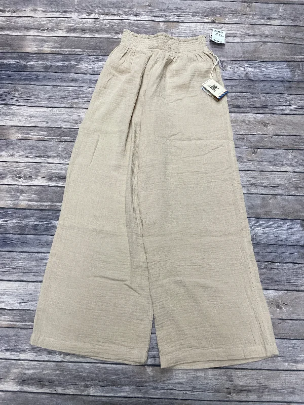 Pants Wide Leg By Cme In Tan, Size: Xs