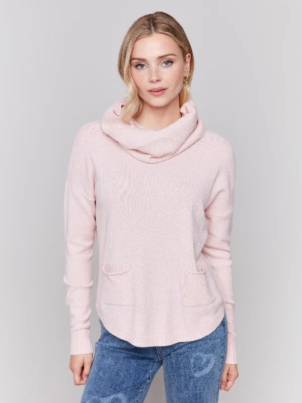 Sweater with Removable Scarf - Quartz