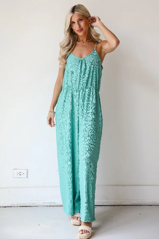 FINAL SALE - Sunny Serenity Seafoam Jumpsuit