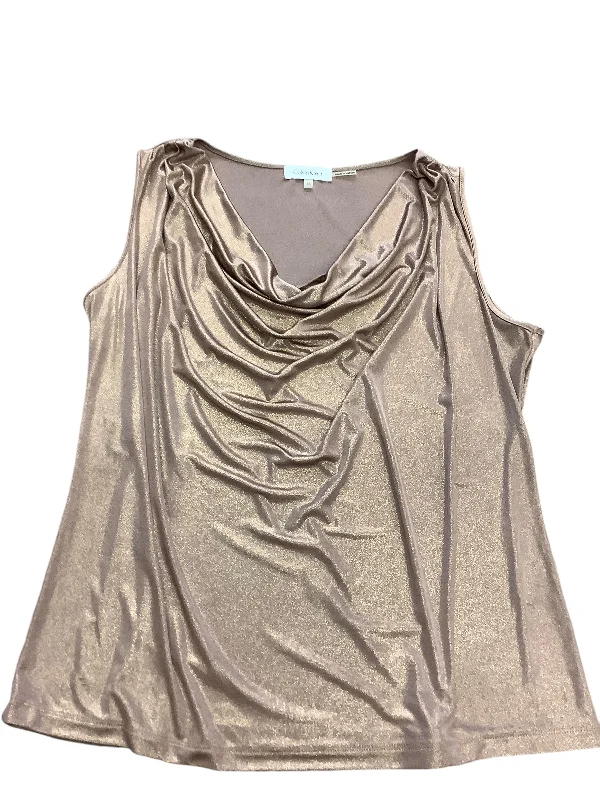 Top Sleeveless Basic By Calvin Klein In Gold, Size: Xl