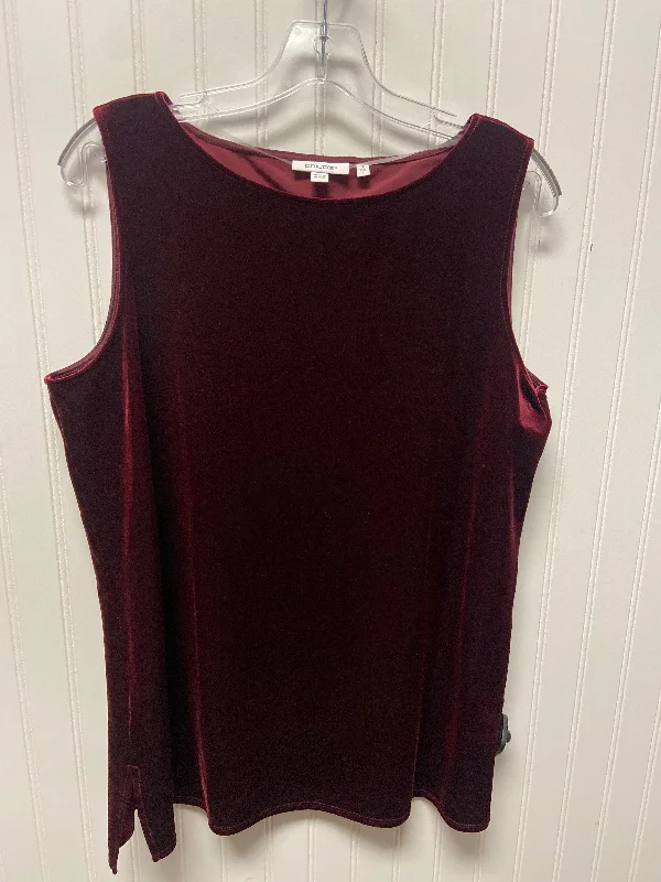 Top Sleeveless By Chicos In Red, Size: L