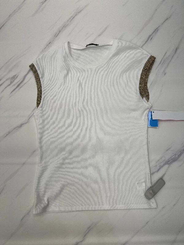 Top Sleeveless By Zara In White, Size: L