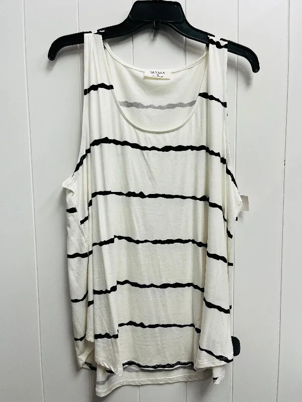 Top Sleeveless By Zenana Outfitters In Black & White, Size: 3x