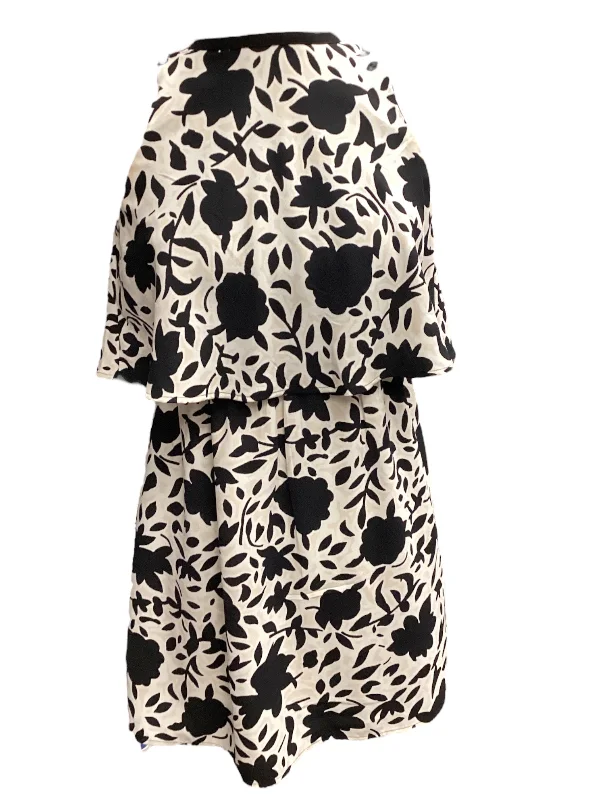 Black & White Dress Casual Midi Loft, Size Xxs