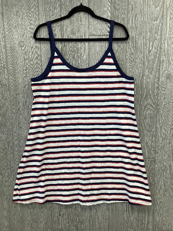 Blue & Red & White Dress Casual Midi Universal Thread, Size Xl