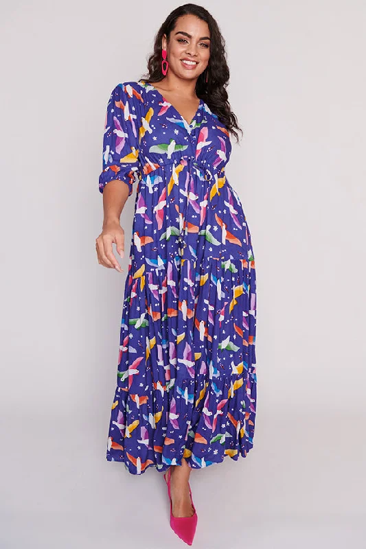 Adeline Rainbow Crackle Dress