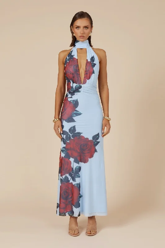 Runaway the Label Antonie Maxi Dress - Red Rose