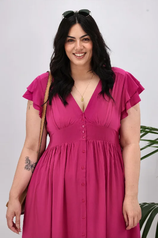 Boho Australia Ridley Dress Magenta