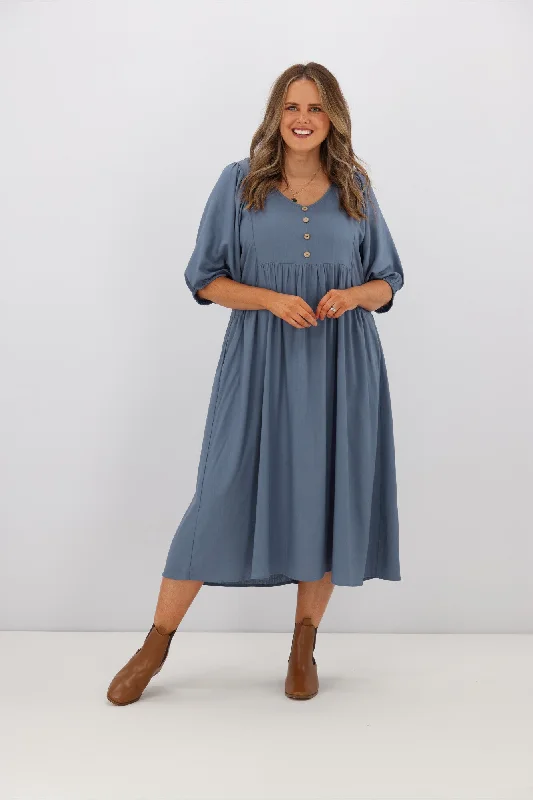 Willow & Tree Olive Peasant Dress Denim