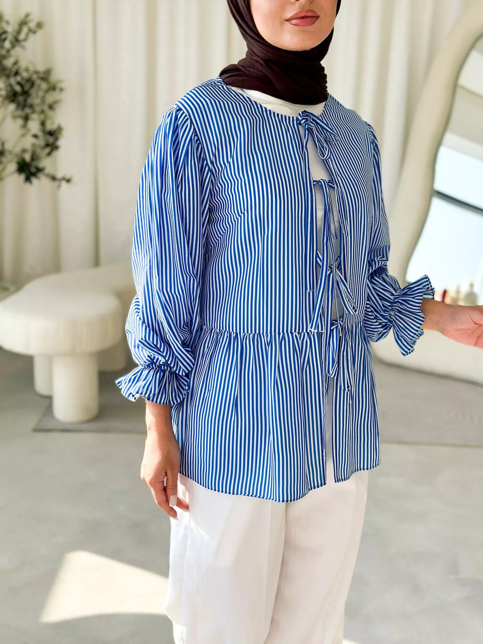 Blue Coquette Stripes Shirt